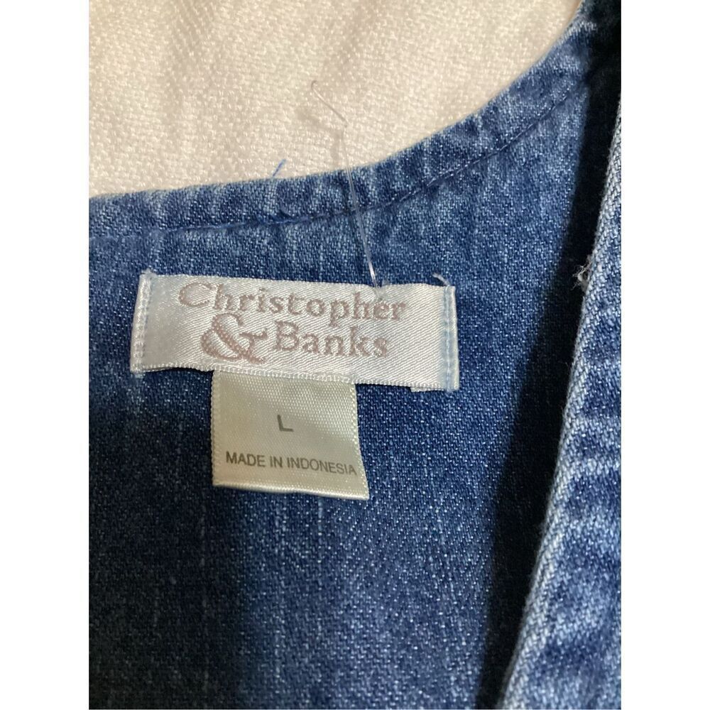 Christopher & Banks Denim Sleeveless Maxi Dress L - Picture 5 of 9